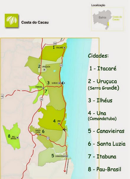 Mapa da Costa do Cacau