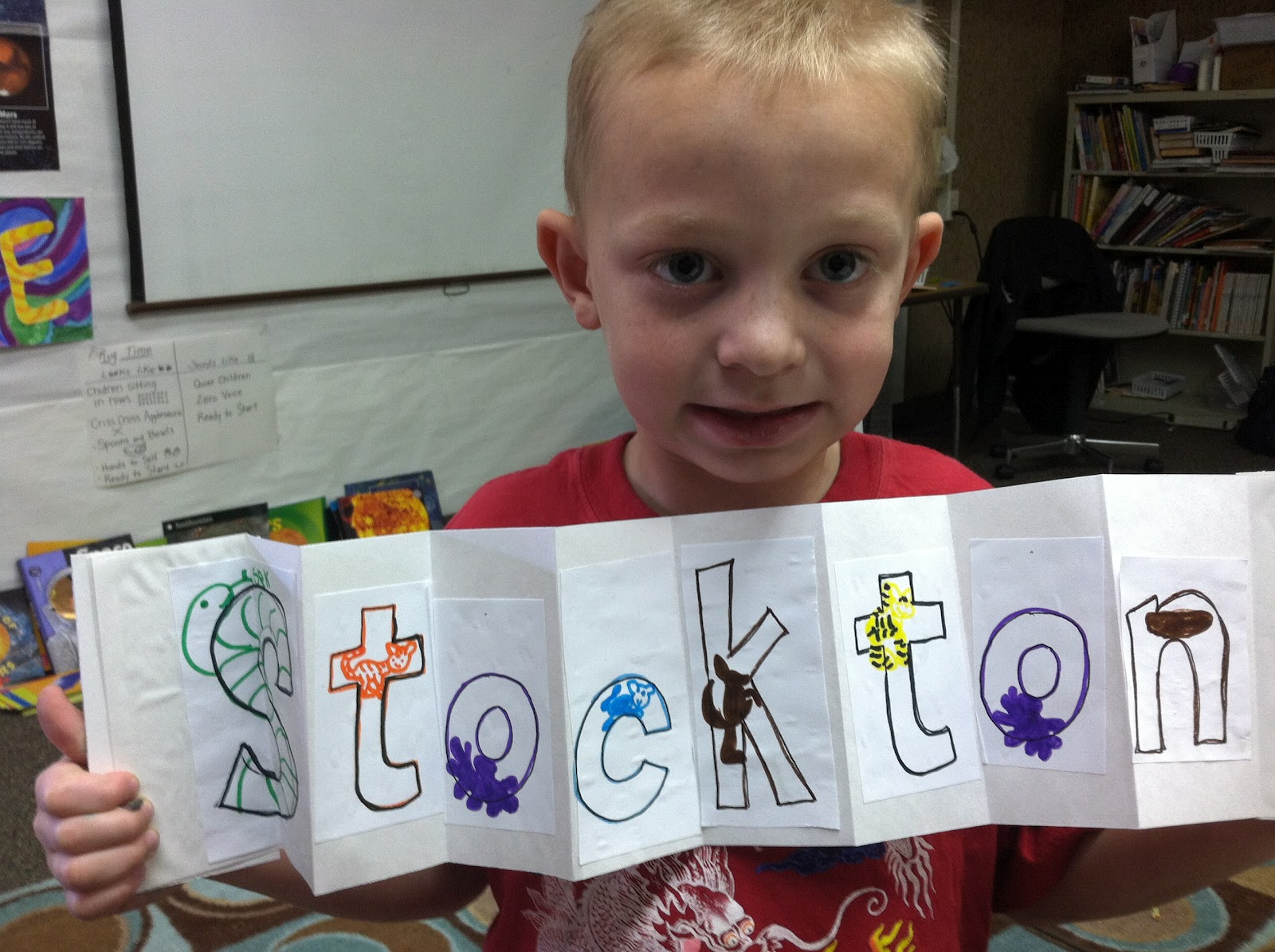 Art at East, Union and more... First Grade Name Art