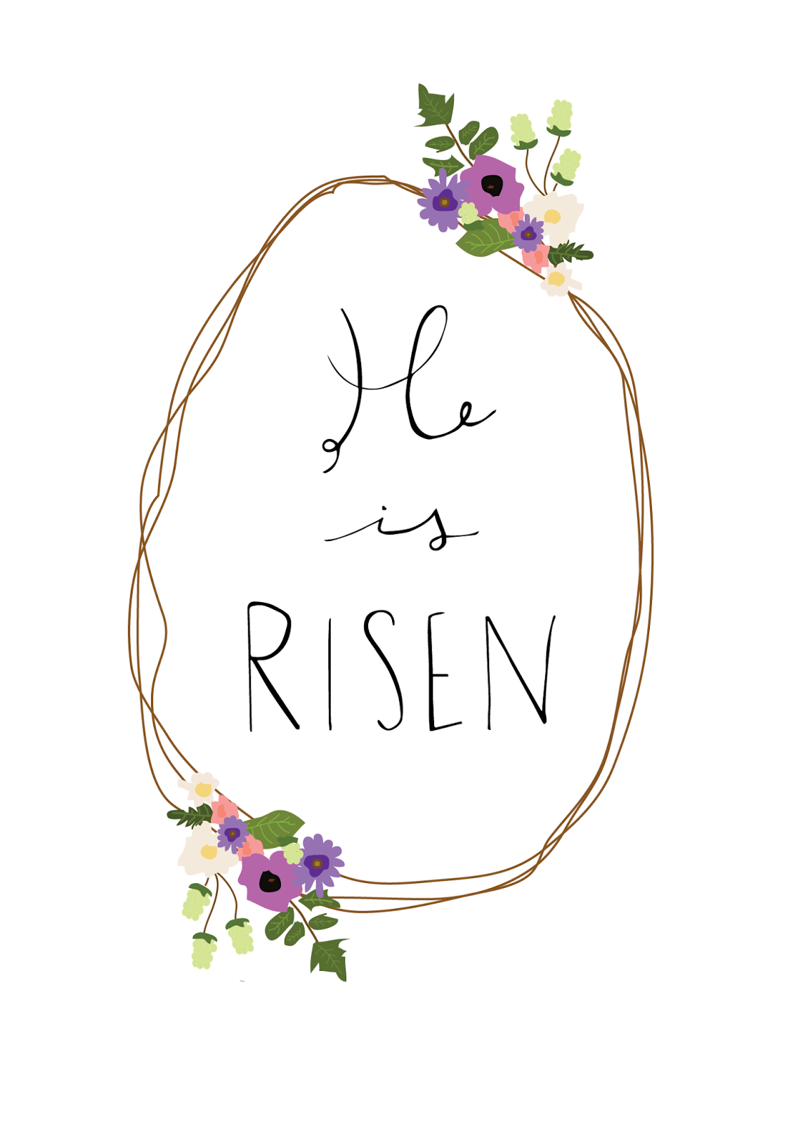 spoonful of daisies: happy easter + he is risen free print
