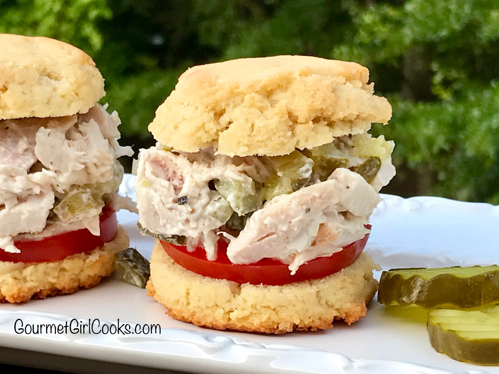 Gourmet Girl Cooks ChickenPickle Salad Biscuits on Southern Buttermilk Biscuits