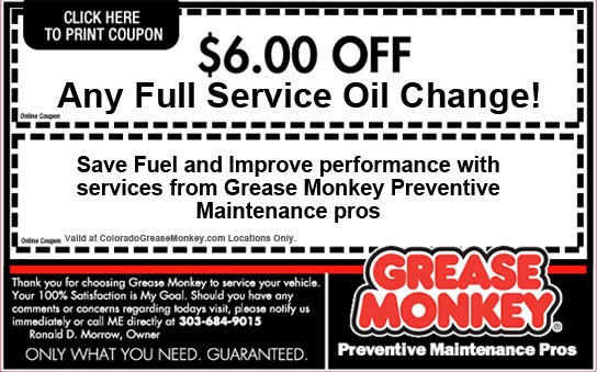 Grease monkey oil change coupons denver Daily Pictures