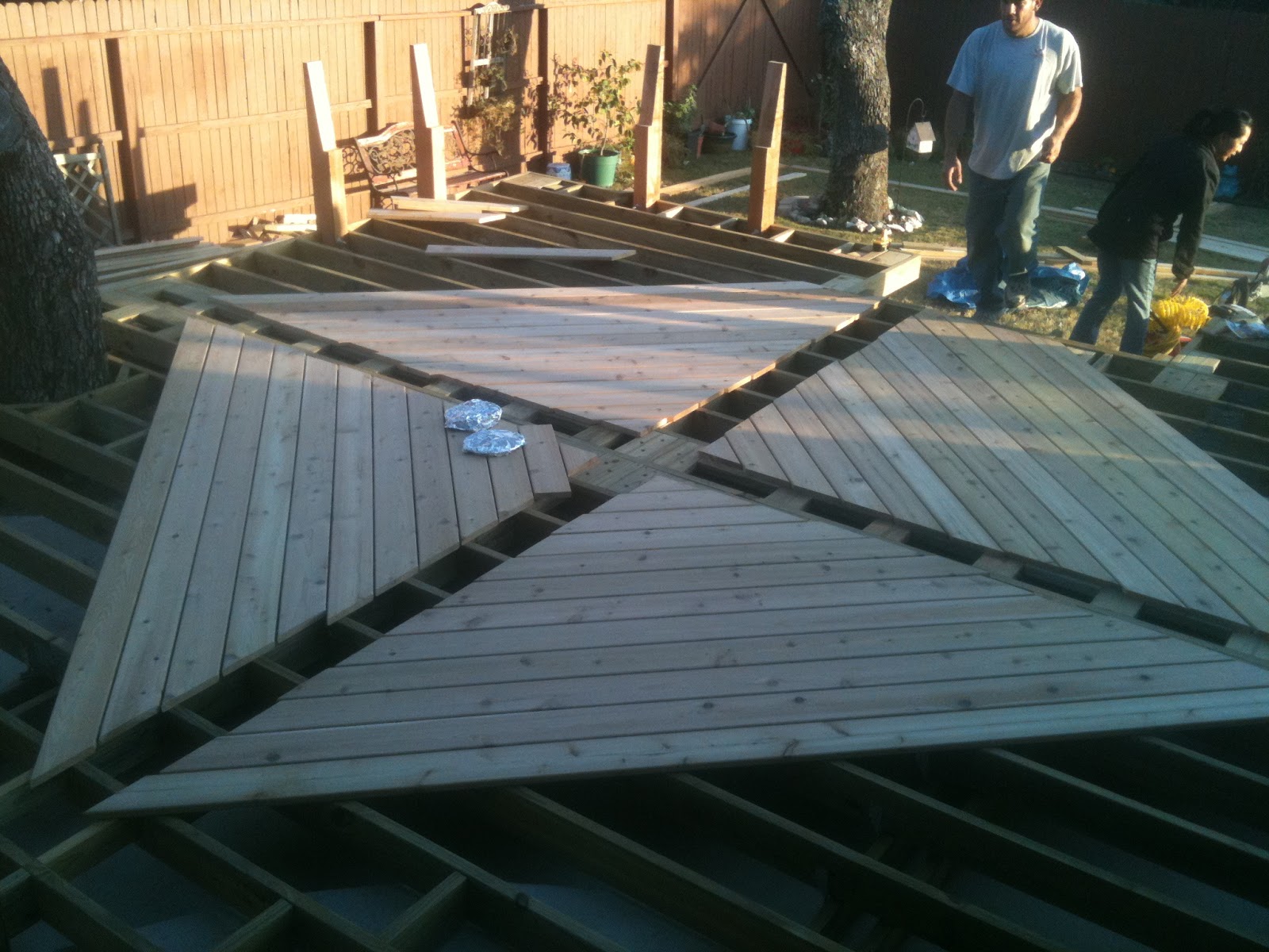 Whitehead Renovations Elevated Cedar Deck Diagonal to Center