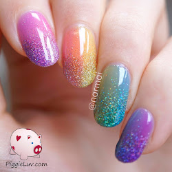 nail glitter rainbow gradient sheer opi tints nails gel designs summer colors easy nailart double cool glitters short tutorial diy