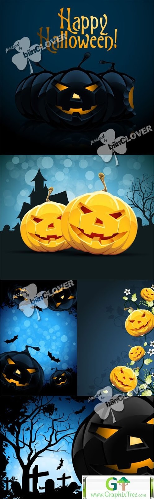 Vector Halloween night cards 0455 - GraphixTree