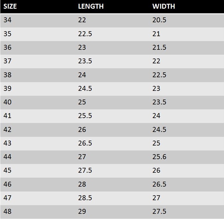 Us To Cm Size Chart