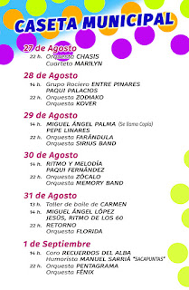 PROGRAMA DE LA CASETA MUNICIPAL  Feria de San Agustín 2015  LINARES