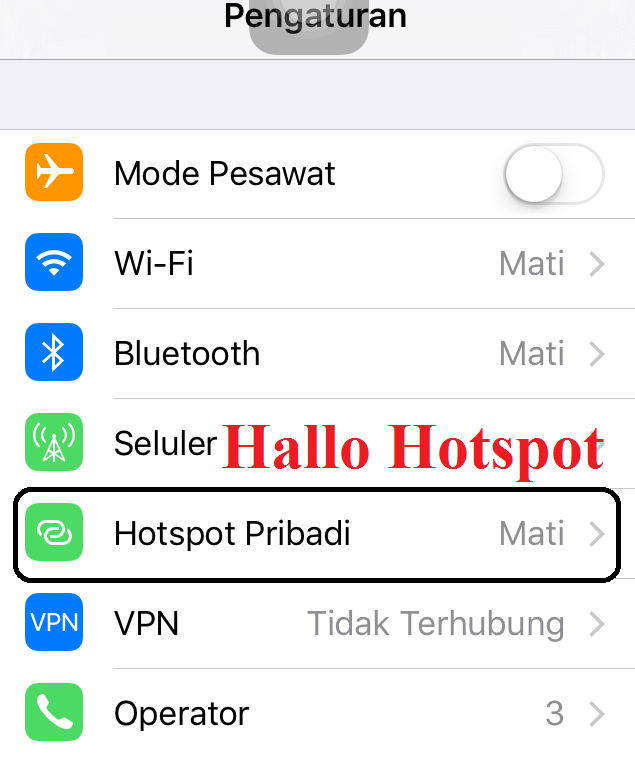 Royi aidiltra Memunculkan kembali personal hotspot iphone