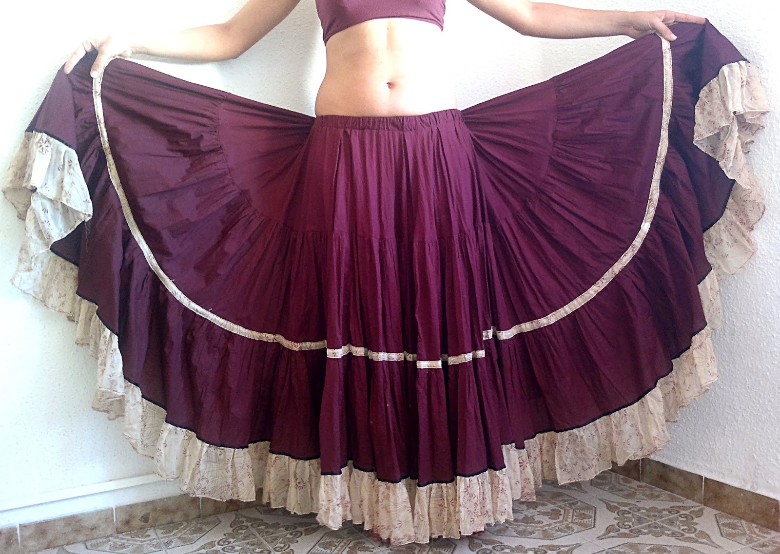 Gonne Flamenco Danza Del Ventre Raso Arricciacapelli Asim Zingari - Foto 8