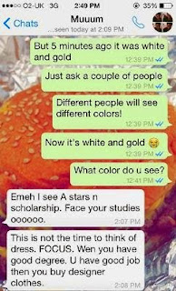 Leave the blue/black or gold/white dress alone and face your studies