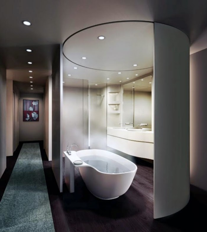 Bathroom design ideas for how to give privacy for the toilet area
