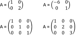 Matemáticas10: Ejemplos de Matriz Diagonal