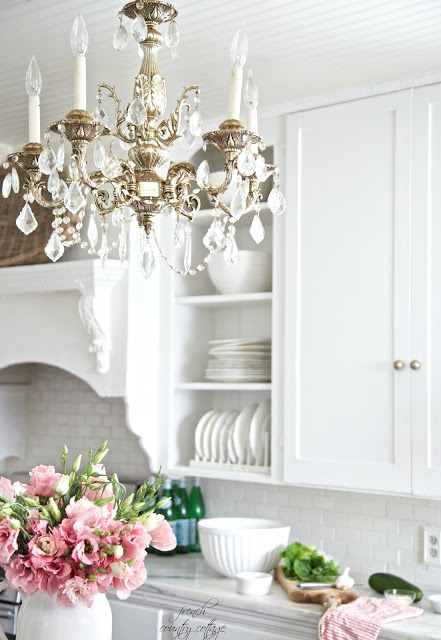 The Great Blackberry Marble Countertop Debacle French Country French Kitchen Marble Counters And Chandelier