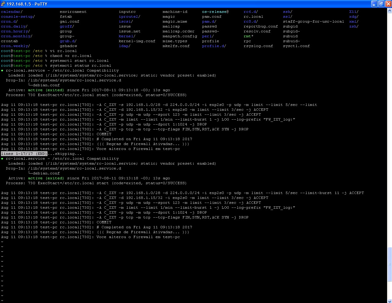Netfilter /etc/rc.local no Debian Stretch