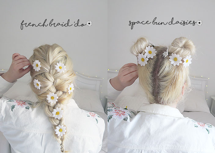 The only two hair tutorials you'll need for the festival season | Easy French braid and Space buns