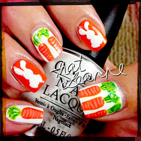 thatleanne: Easter Bunny with Carrots nail art!