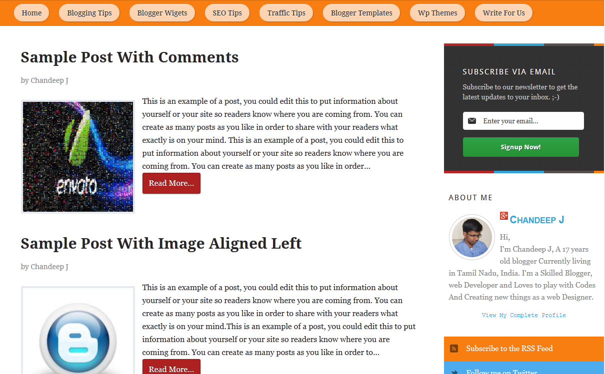 Chronicl Responsive Blogger Template