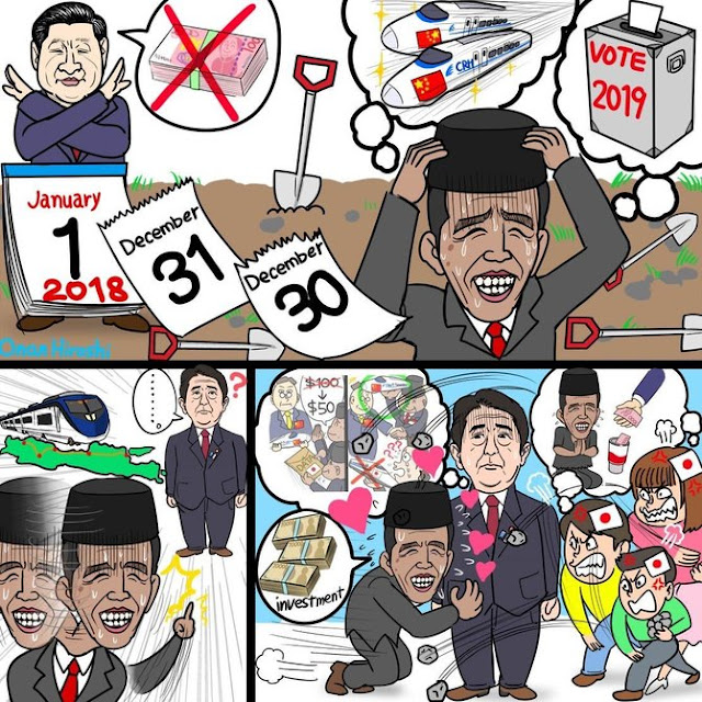 Komikus Jepang sindir Jokowi 'mengemis' soal kereta cepat Komikus Jepang sindir Jokowi 'mengemis' soal kereta cepat