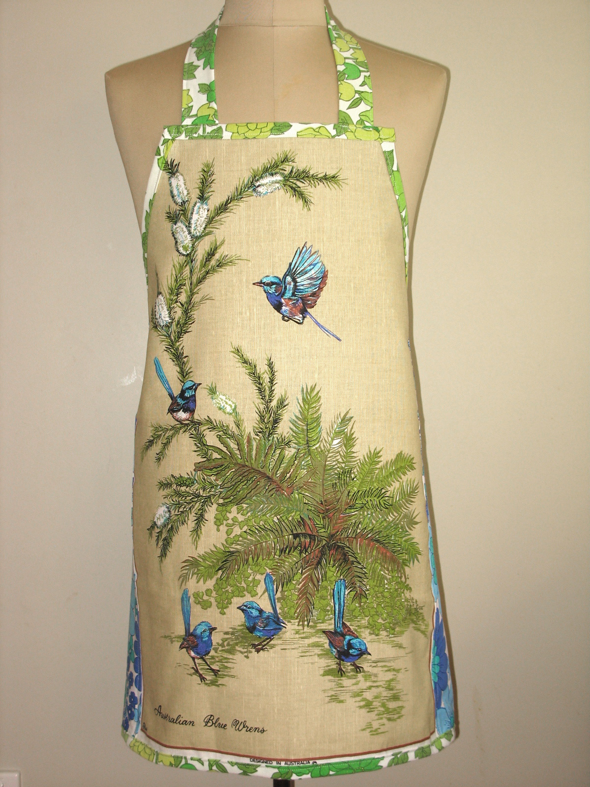 MerryGoRound Handmade My 'Australian Blue Wrens' handmade Apron has