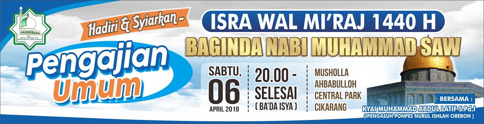 Contoh Pamflet Isra Miraj desain spanduk kreatif