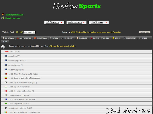 first row sports stream live sports online tv games football globe HD tv