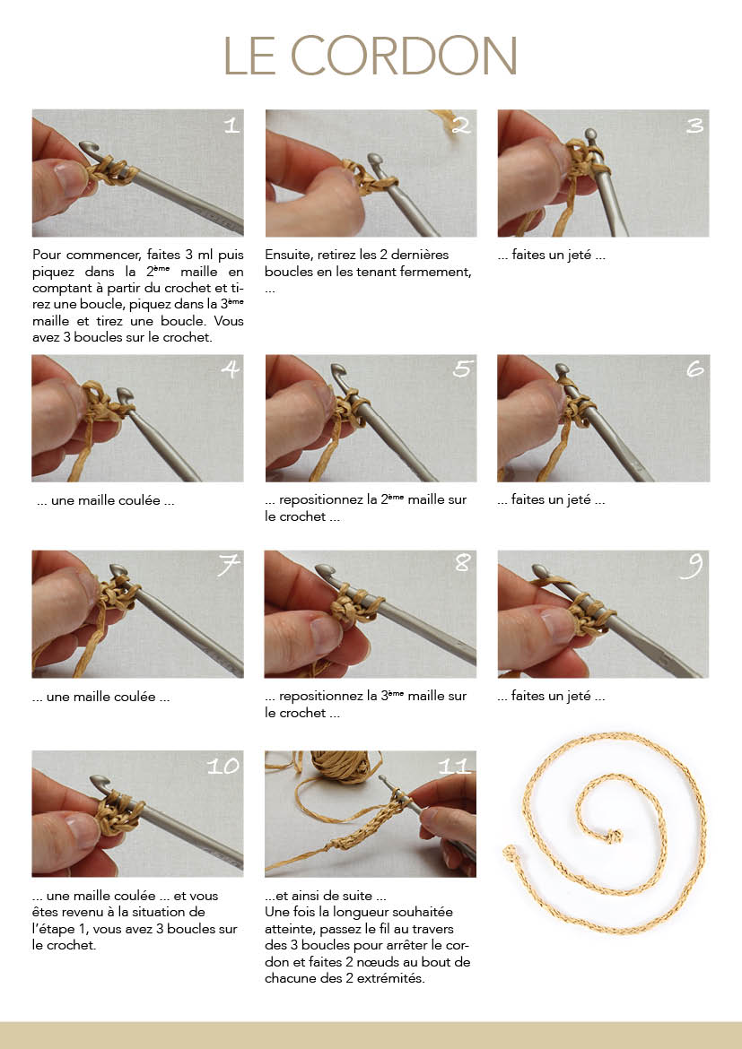 TUTO cordon laine au crochet  Corde crochet, Bijoux au crochet tuto,  Crochet