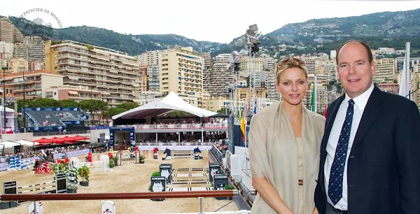 Prince Albert and Princess Charlene attended the 2013 Monaco International Jumping as part of Global Champions Tour