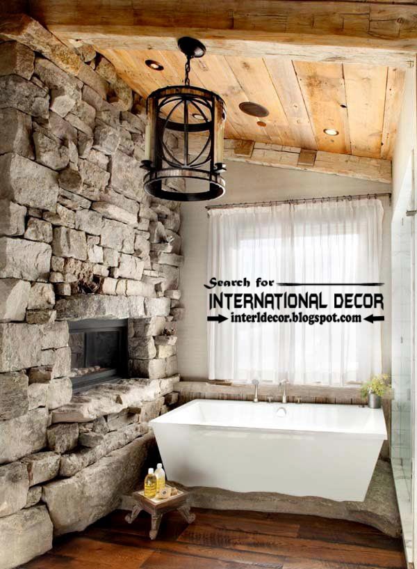 Cozy Interior bathroom with fireplace designs ideas, rustic bathroom with fireplace