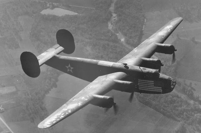 A pre-war B-24A in flight 1 July 1941 worldwartwo.filminspector.com