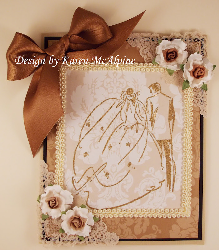 Dreaming and Creating Gold Embossed Wedding Card