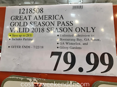 Deal for the 2018 Great America Gold Season Pass at Costco