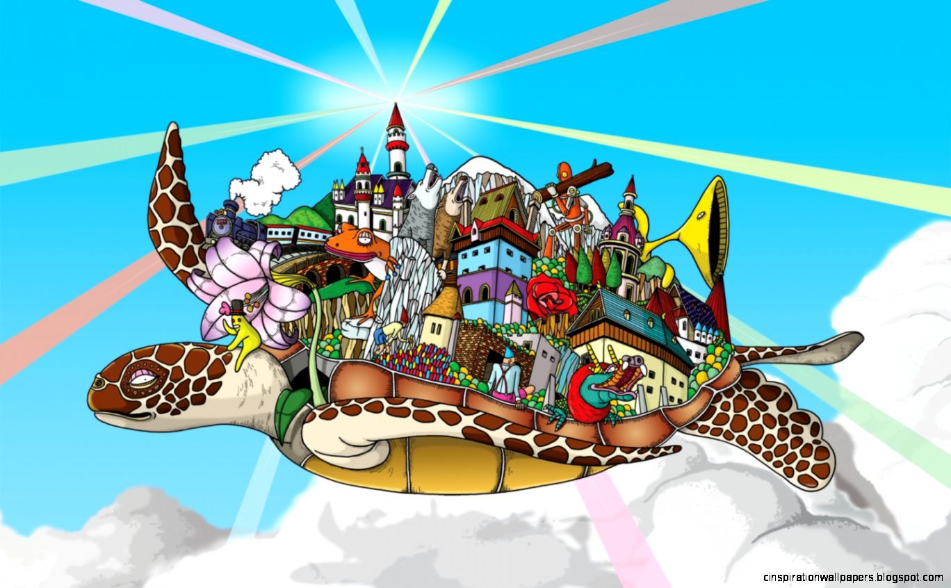 Flying turtle wallpaper makes the best part of windows 7