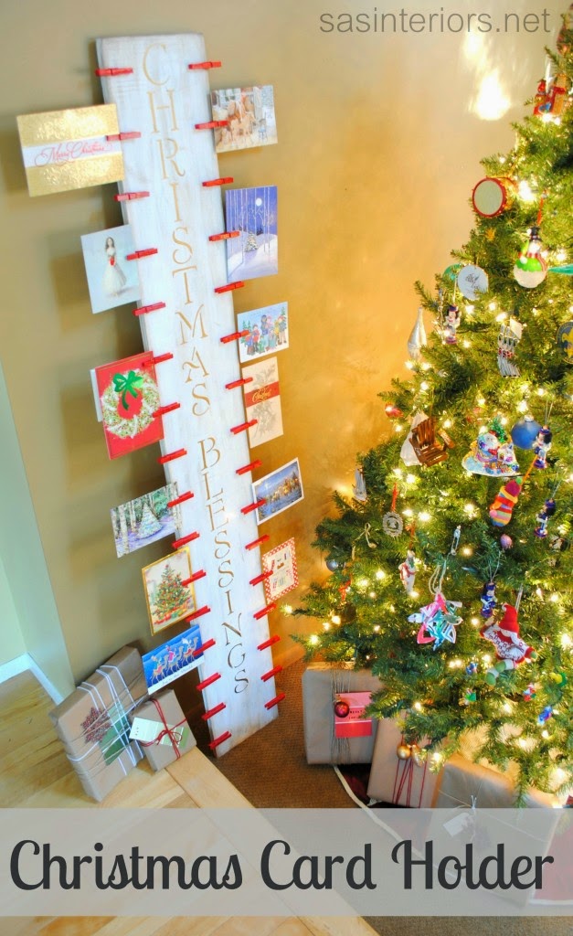 11 Ways to Organize with Clothespins - Christmas Card Holder:: OrganizingMadeFun.com