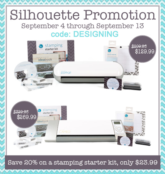 Silhouette Stamping Starter Kit SALE + Deals on Cameo and Portrait too!!  use code: DESIGNING www.silhouetteamerica.com/stamping  @silhouetteamerica @simplydesigning #silhouette #silhouettepromotion 
