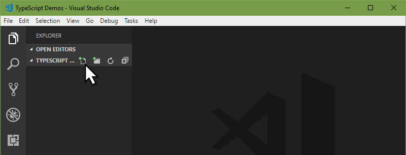 Creating a new file inside Visual Studio Code