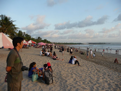 Waiting for sunset at Kuta Beach Bali Indonesia