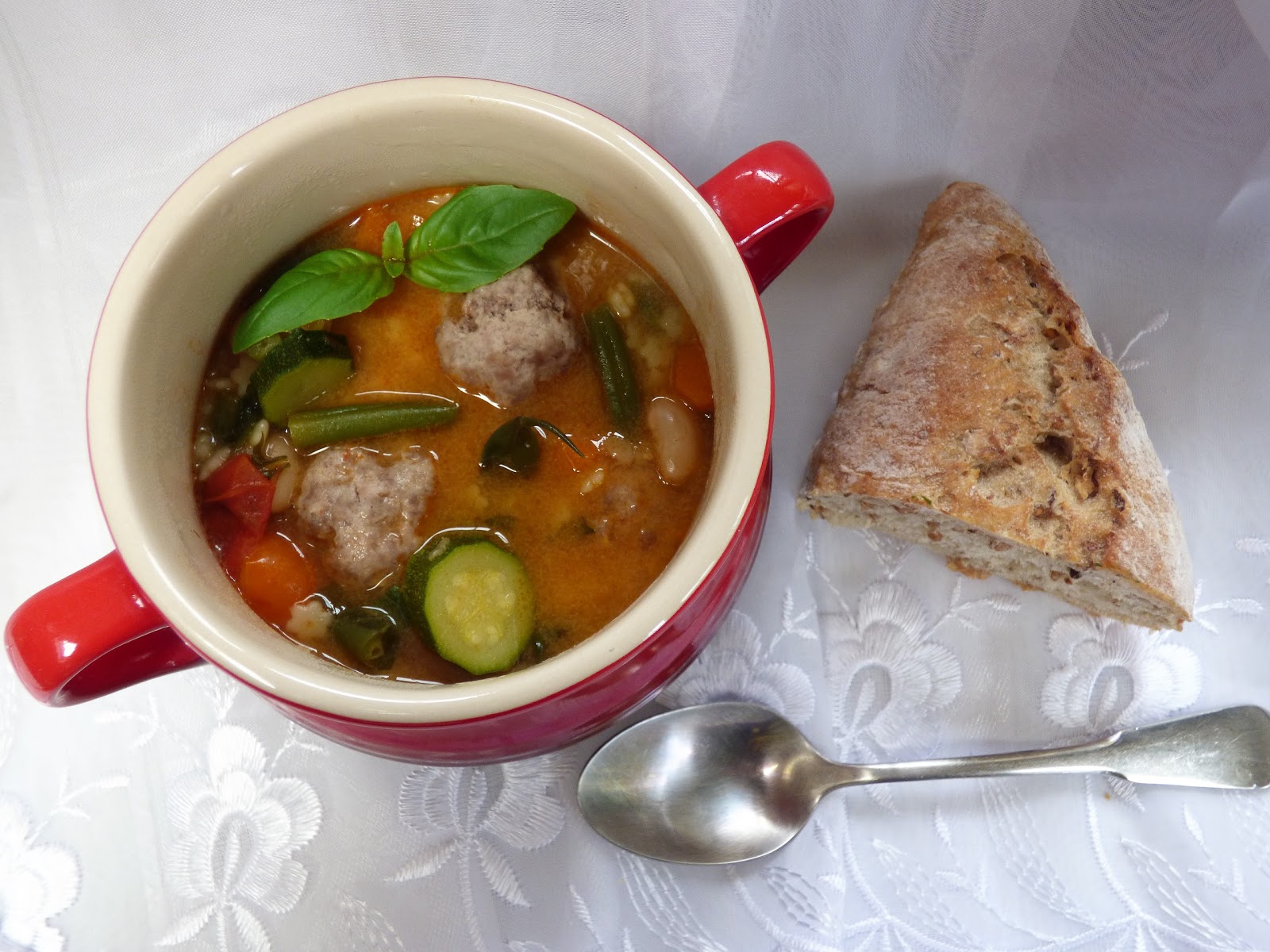 Chez Maximka Italian meatball and pasta soup