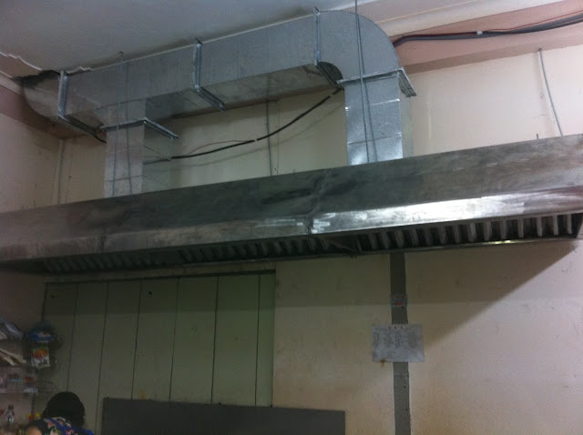 Hệ thống hút mùi nhà bếp khu nấu ăn