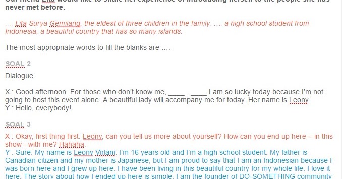 Contoh Soal Dialogue And Monologue About Introduction Ezy Blog