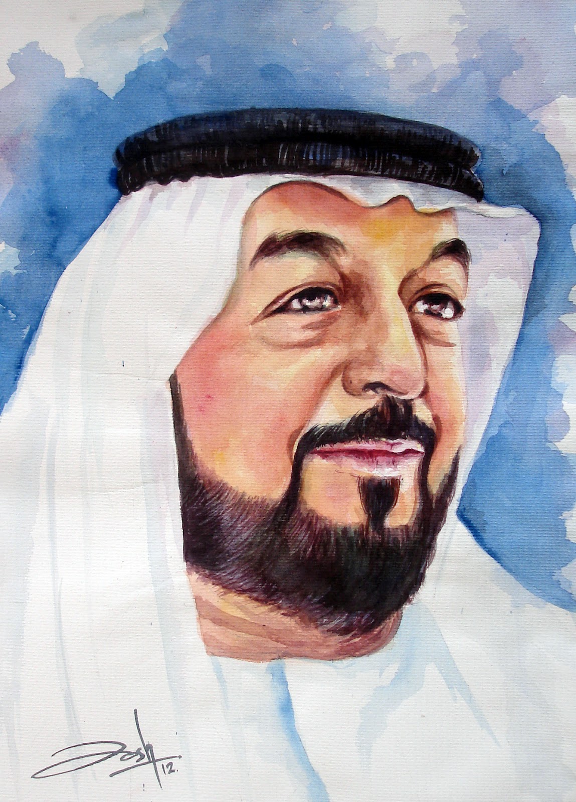 josh fingers His Highness Sheikh Khalifa bin Zayed Al Nahyan