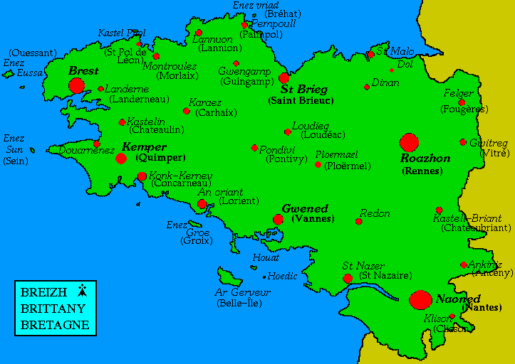 Mapa de Bretaña.
