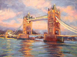 bridge tower oil london nocturne painting sunset sold paintings landscape sky linen april salvo etsy
