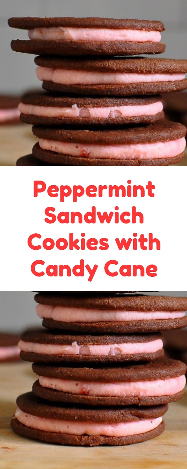 Peppermint Sandwich Cookies with Candy Cane