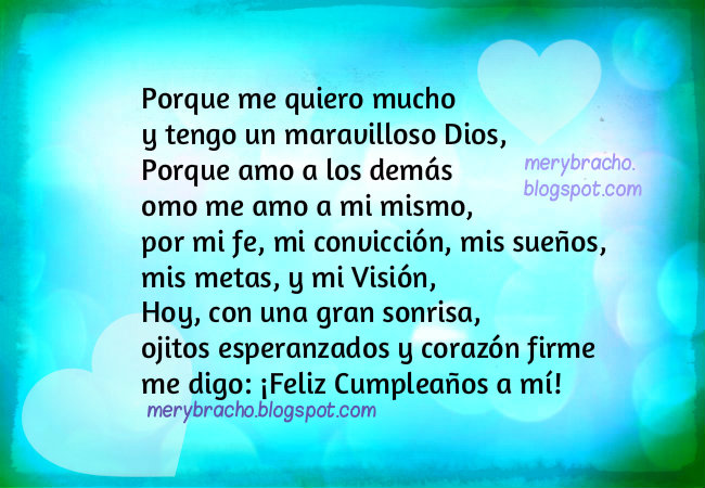 Postal Feliz Cumpleaños a mí | Entre Poemas Cristianos, Frases