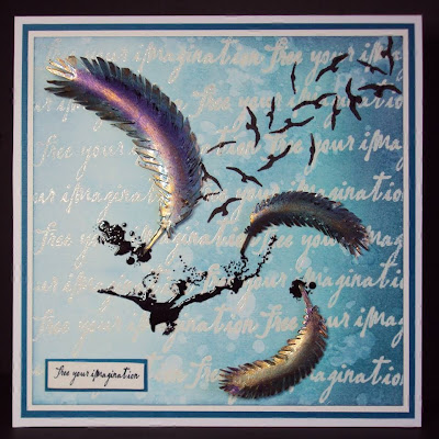 raven feathers ink splat stamps - visible image stamps