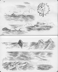 water draw waves drawing pencil easy sketch drawings google coloring template