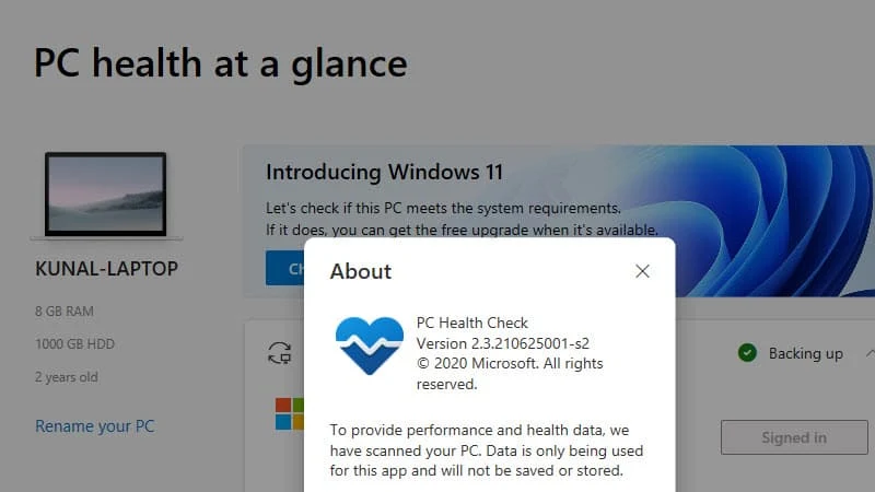 PC Health Check v2.3 now tells you why your device is ineligible for Windows 11