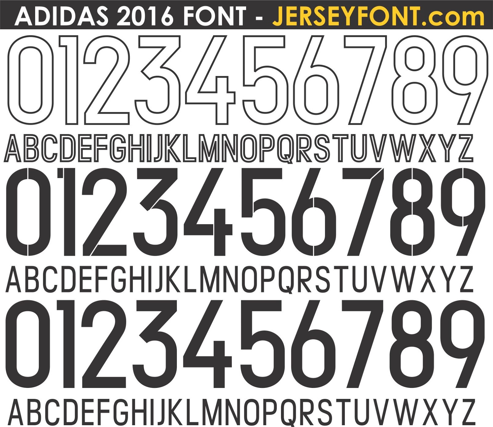 adidas jersey number font