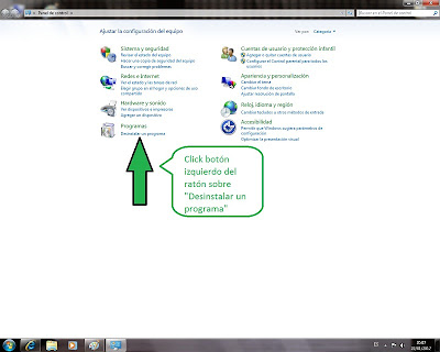 Tutorial pasos a seguir para desinstalar programas en Windows 7 how uninstall programs