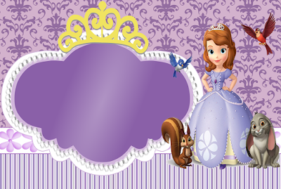 Dulce Sofía Primera: Invitación y Etiquetas para Candy Bar para Imprimir Gratis. Para hacer invitaciones, tarjetas, marcos de fotos o etiquetas, para imprimir gratis de Dulce Sofía Primera.