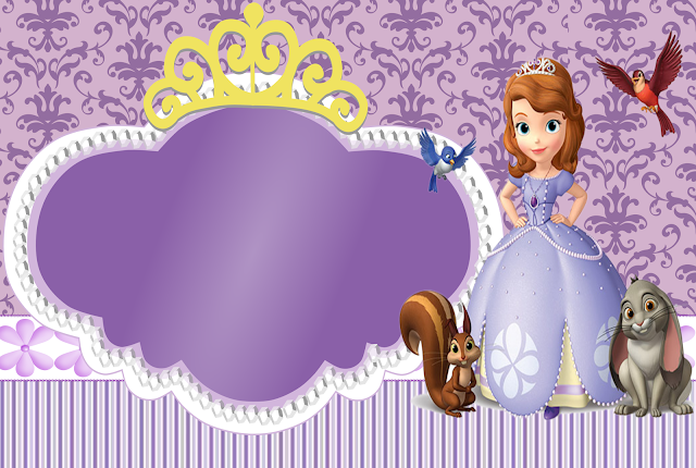 Sweet Sofia the First Free Printable Invitations, Labels or Cards.
